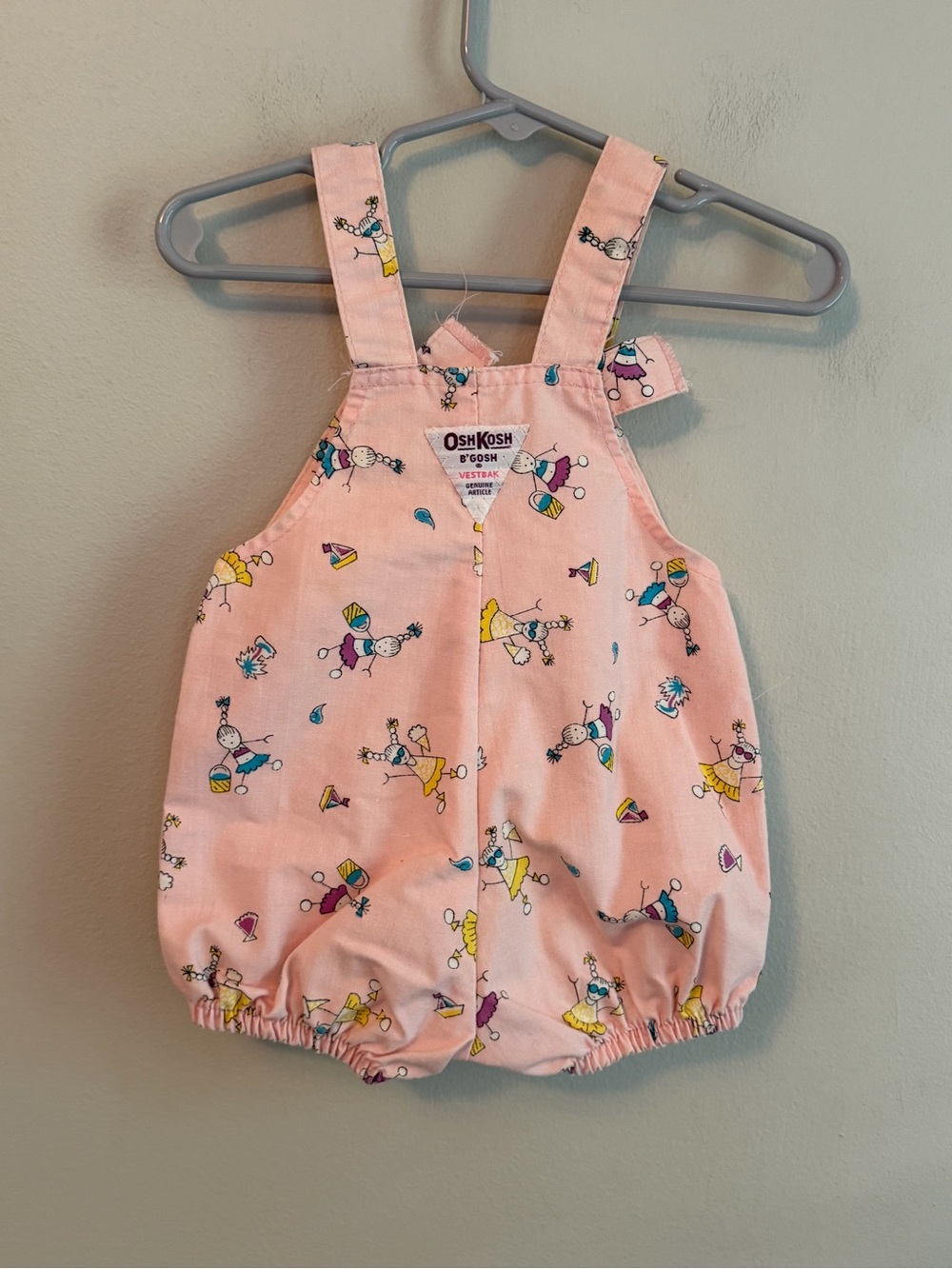 OshKosh B'gosh Pink Printed Vintage Overalls - Picture 2 of 5
